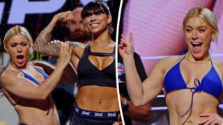 SAUCY! Elle Brooke vs Jully Poca • FULL WEIGH IN & FACEOFF • Kingpyn Semi-final & DAZN Boxing